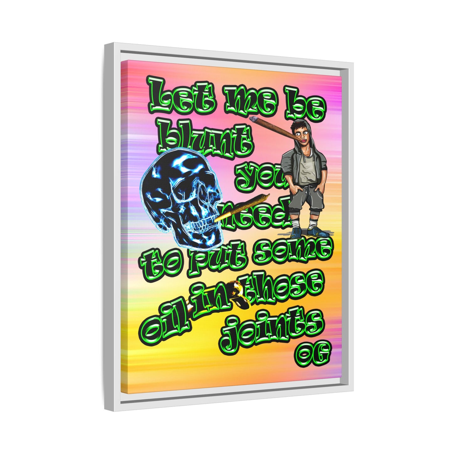 og - framed canvas art (color blur)