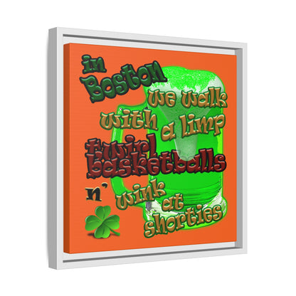 celtics logo - framed canvas art (orange)