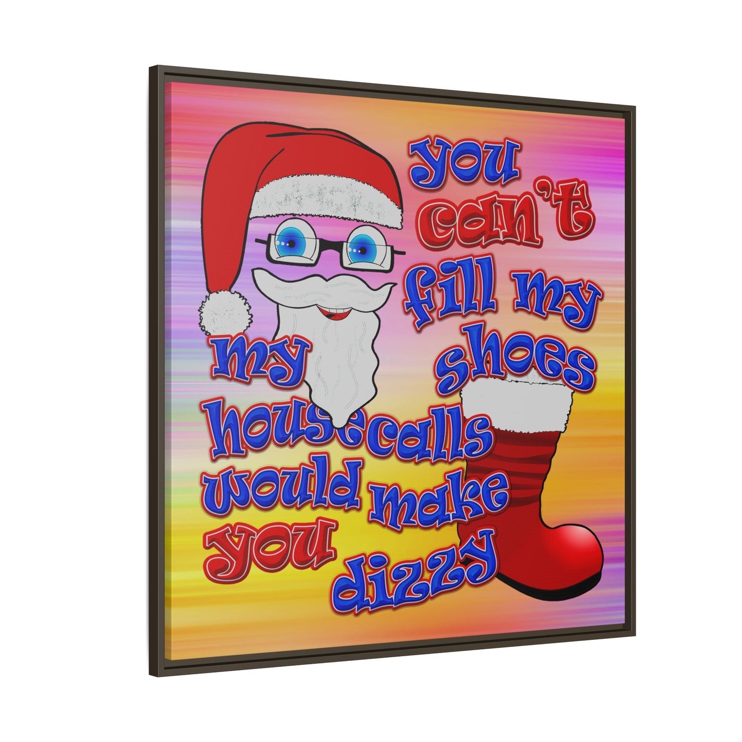 santa's shoes - framed canvas art (color blur)