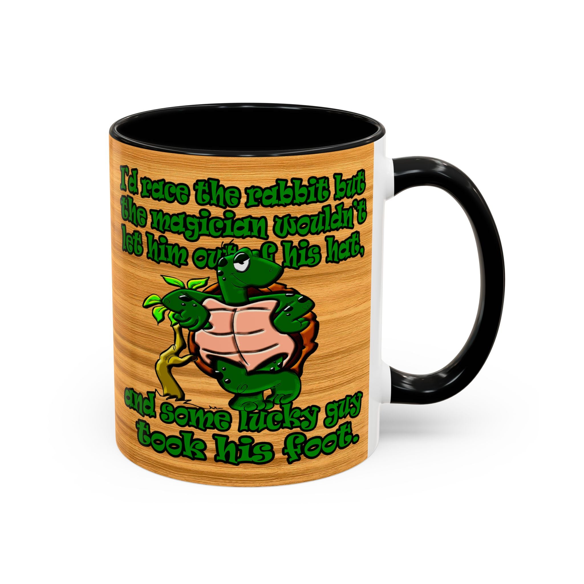 turtle race - Accent Mug (butterscotch wood finish)