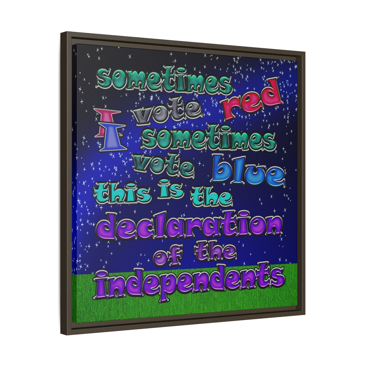 declaration of the independents - framed canvas art ('snoops' background)