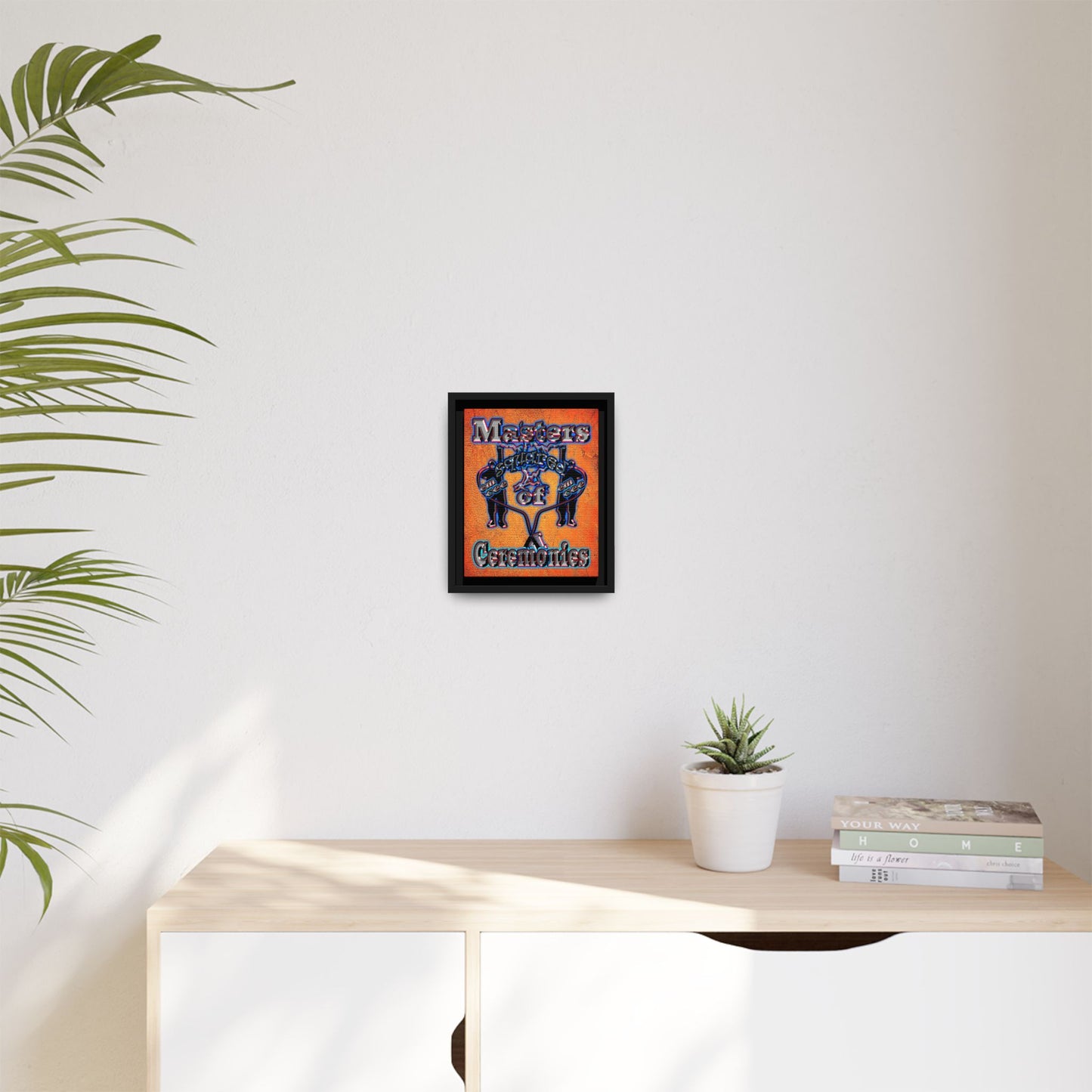 em cee squared - framed canvas art (burnt orange)