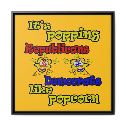 popping like popcorn - framed canvas art (yellow)