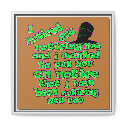 noticed you noticing - framed canvas art (light brown)