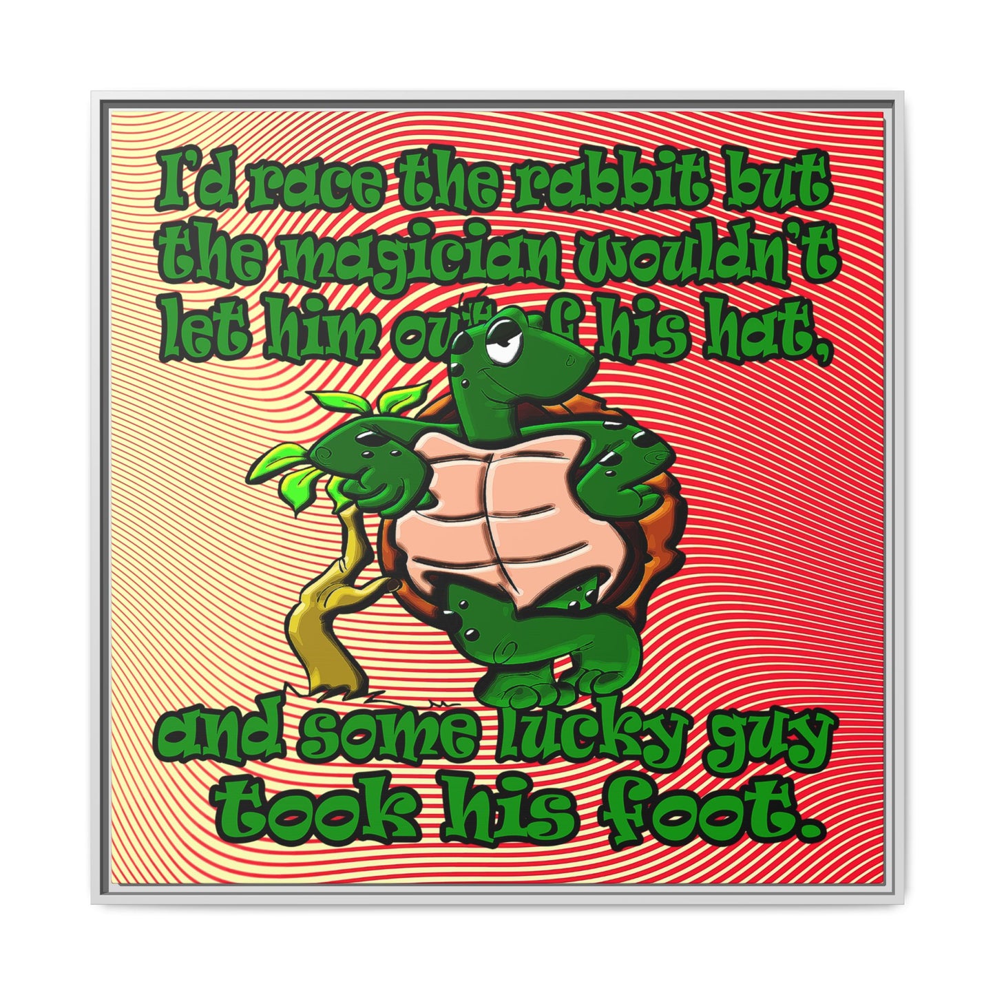 turtle race - framed canvas art (yellow-orange wave)