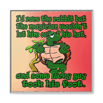 turtle race - framed canvas art (yellow-orange wave)