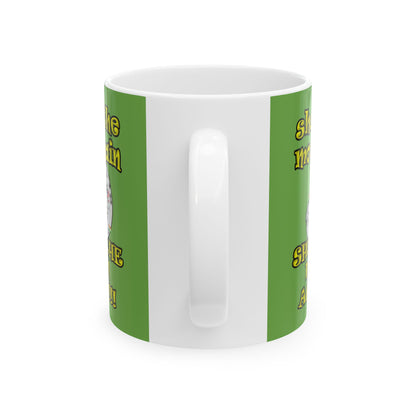 shoot the moon again - White Mug (green)