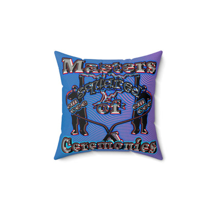 em cee squared - Faux Suede Square Pillow - (light blue-purple wave)