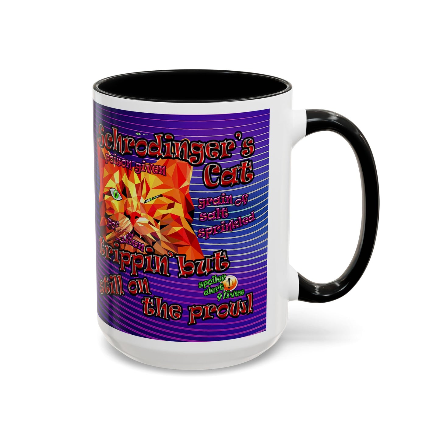 schrodinger's cat - Accent Mug (purple wave)