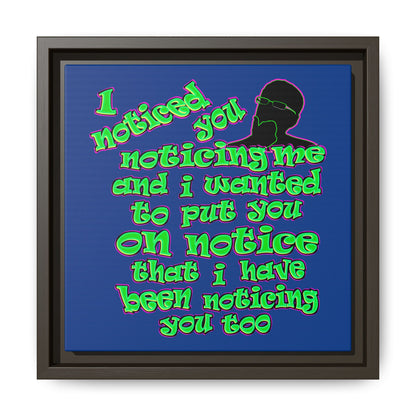 noticed you noticing - framed canvas art (dark blue)