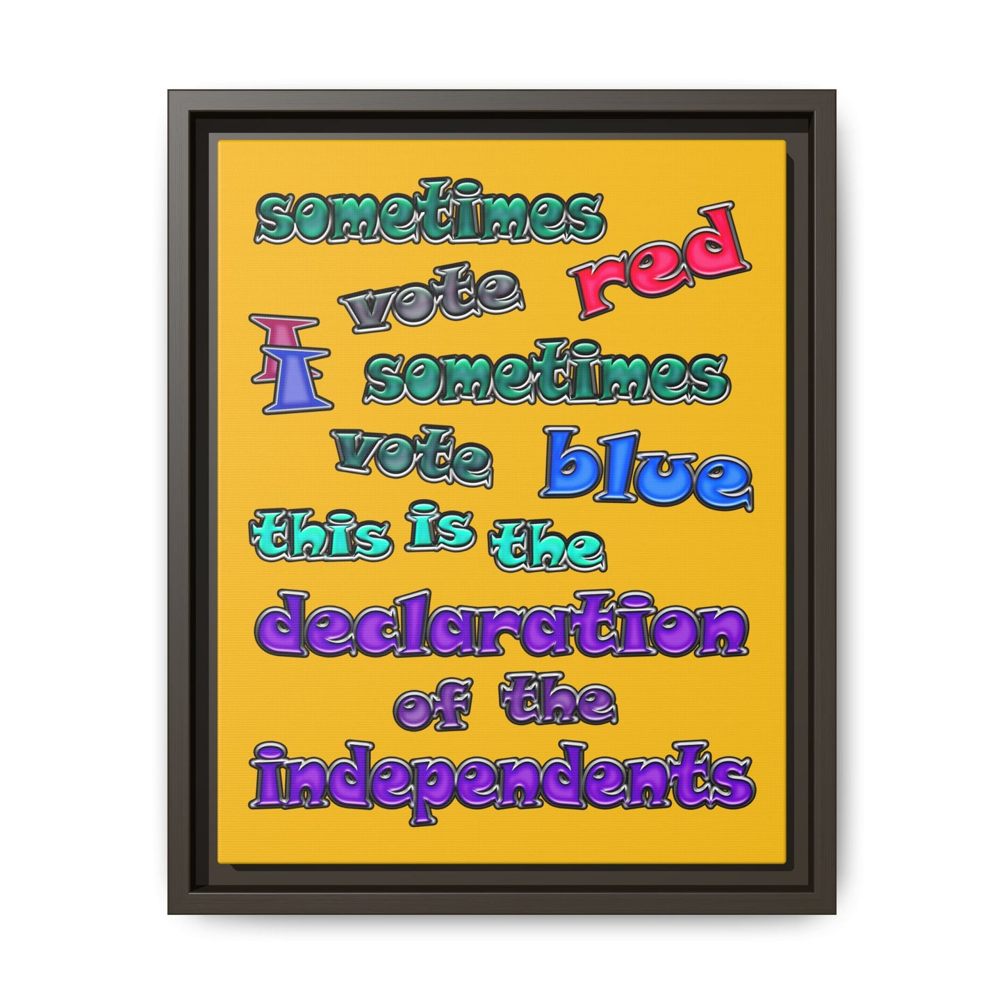 declaration of the independents - framed canvas art (yellow)