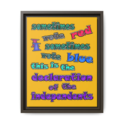 declaration of the independents - framed canvas art (yellow)