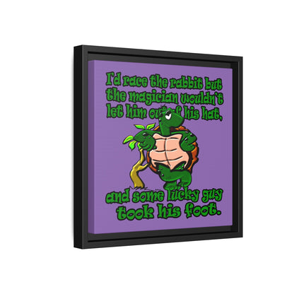 turtle race - framed canvas art (light purple)