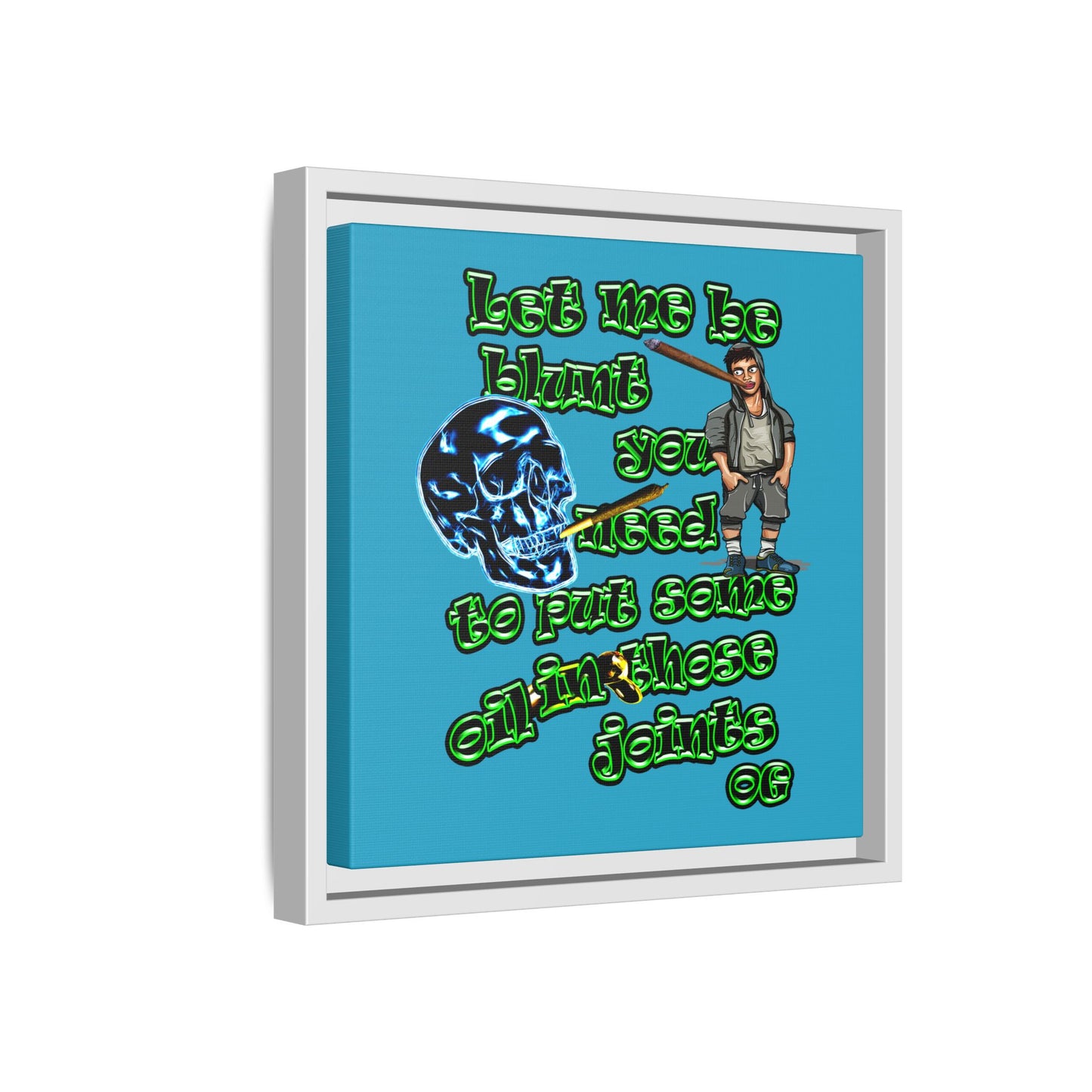og - framed canvas art (turquoise)