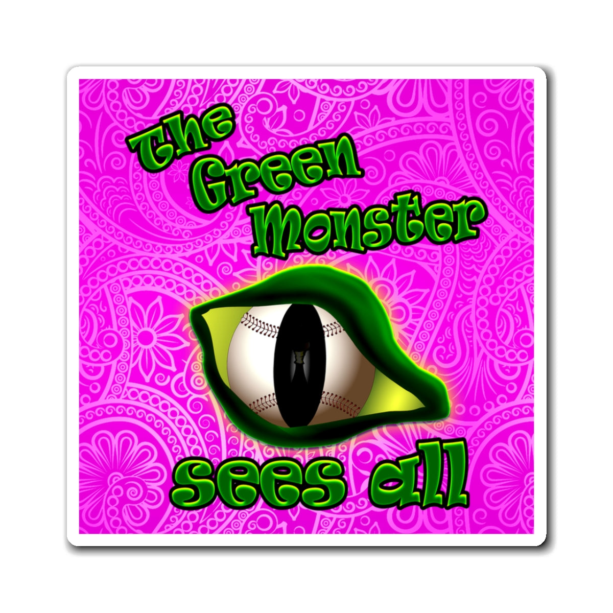 green monster - Magnets - (pink swirl)