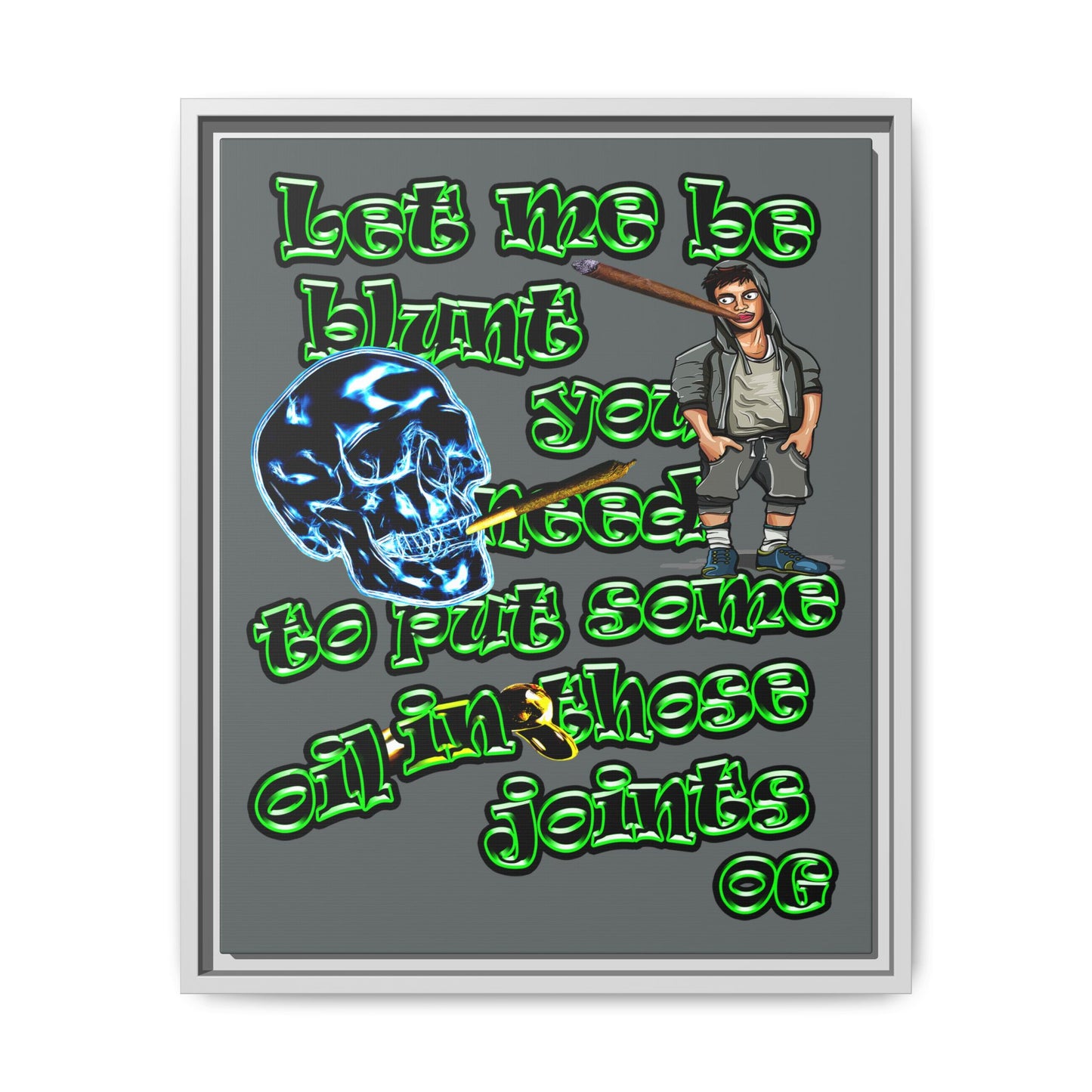 og - framed canvas art (dark grey)