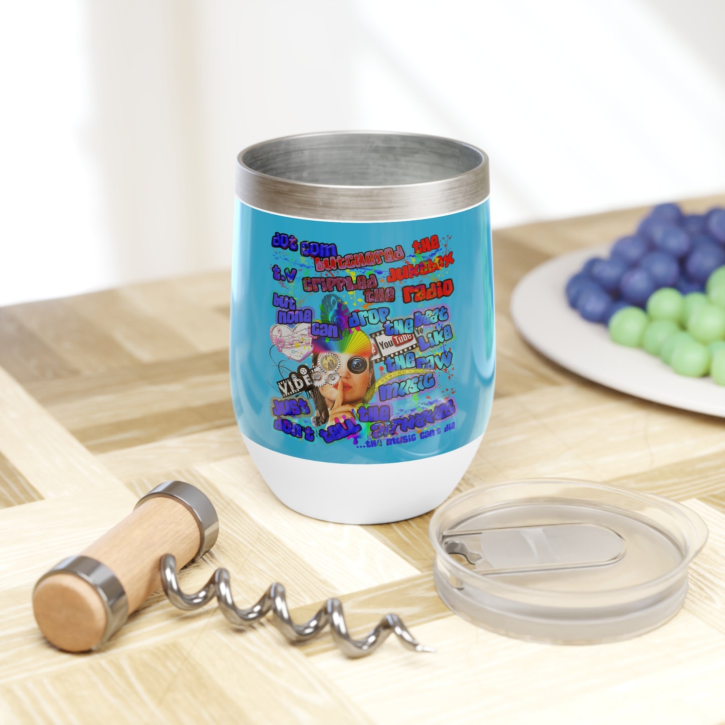 drop the beat - Chill Wine Tumbler (turquoise)