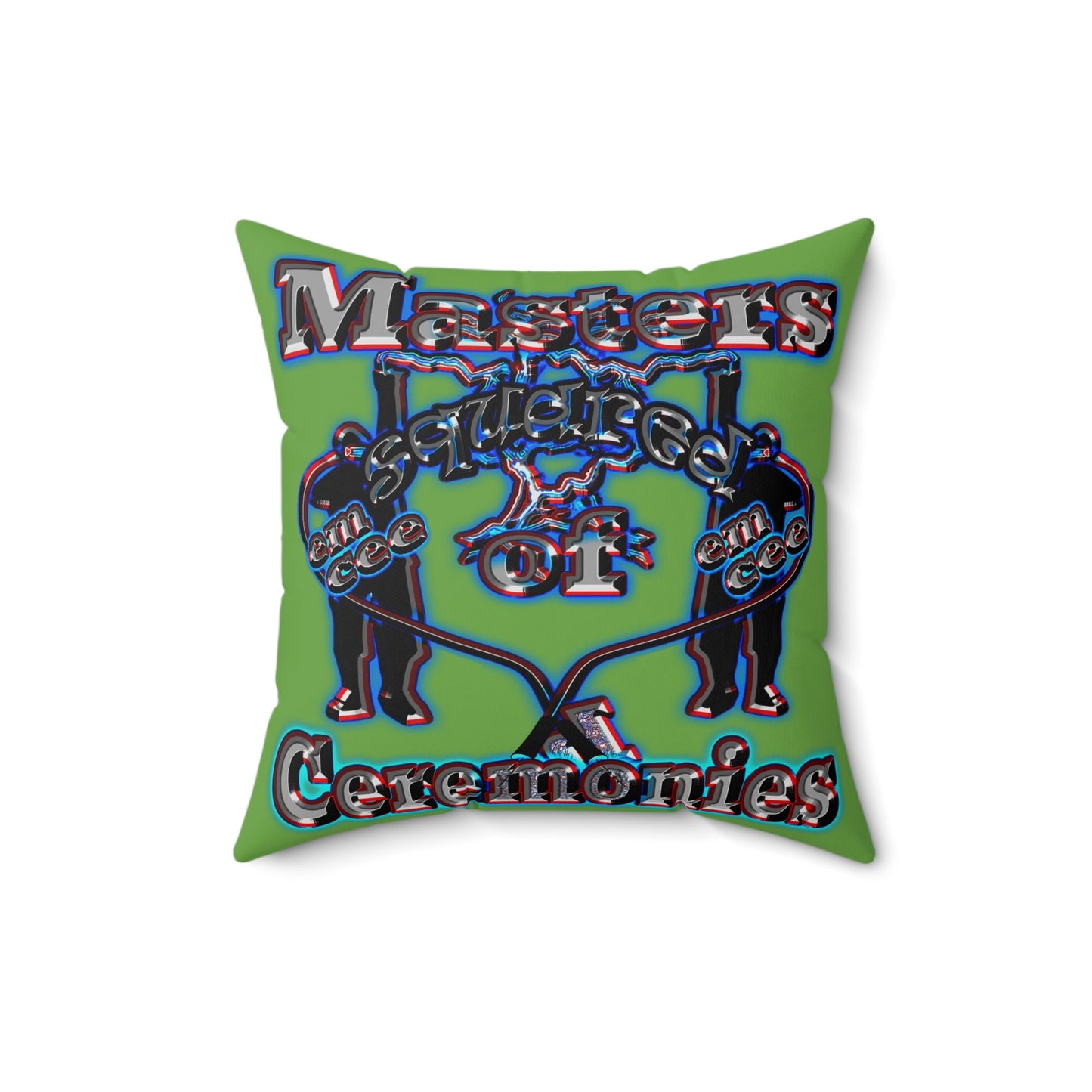 em cee squared - Spun Polyester Square Pillow - (green)