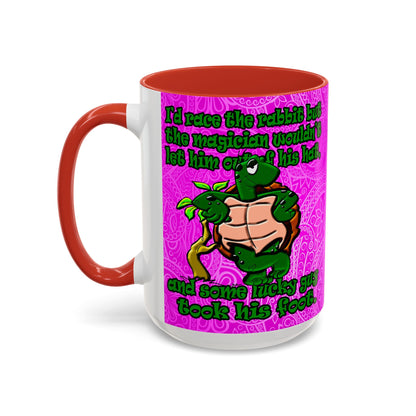 turtle race - Accent Mug (pink swirl)