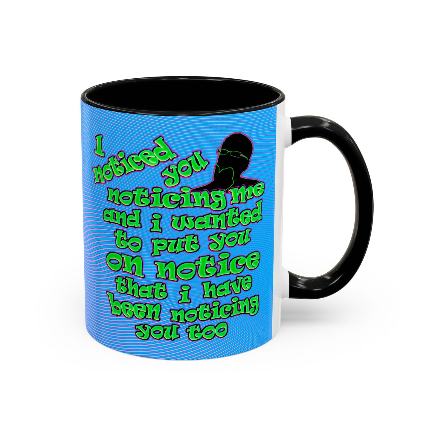 noticed you noticing - Accent Mug (light blue-purple wave)