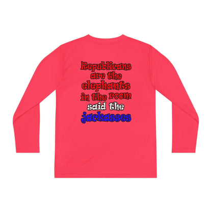 donkeys and elephants - Youth Long Sleeve Competitor Tee
