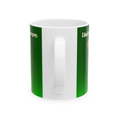 I don't care that your grey - White Mug (logo green)