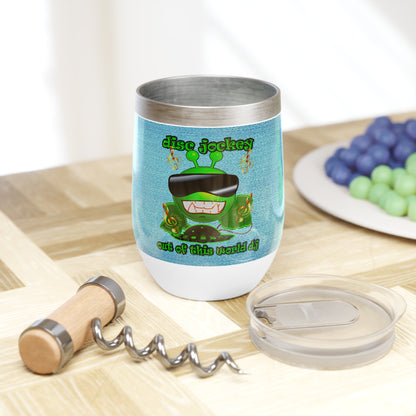 disc jockey - Chill Wine Tumbler (faded blue)