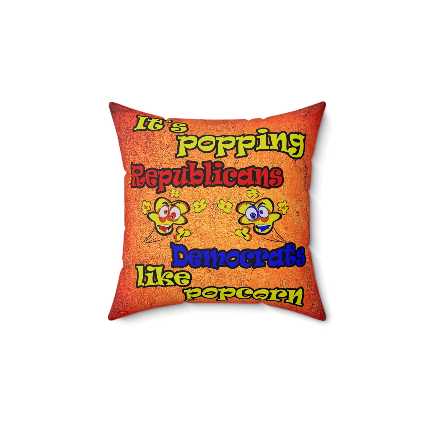 popping like popcorn - Faux Suede Square Pillow - (burnt orange)