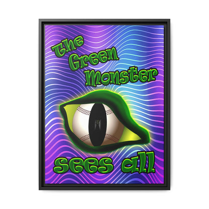 green monster - framed canvas art (purple wave)