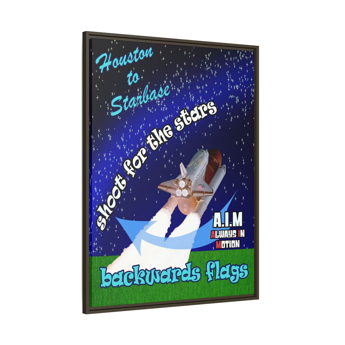 shoot for the stars - framed canvas art ('snoops' background)