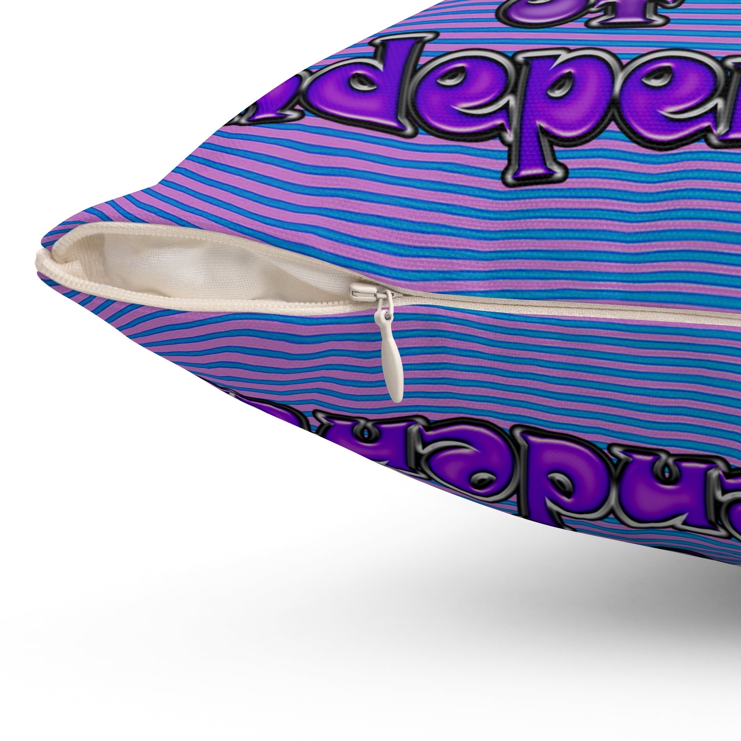 declaration of the independents - Spun Polyester Square Pillow - (light blue-purple wave)