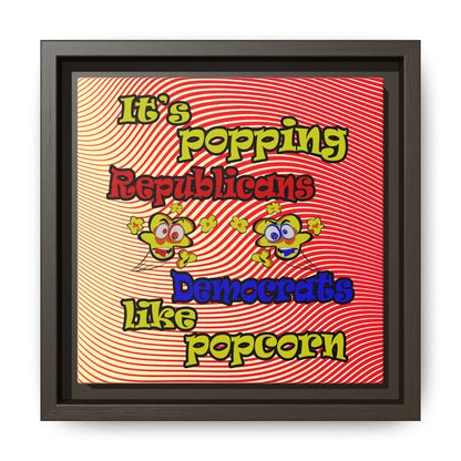 popping like popcorn - framed canvas art (yellow-orange wave)