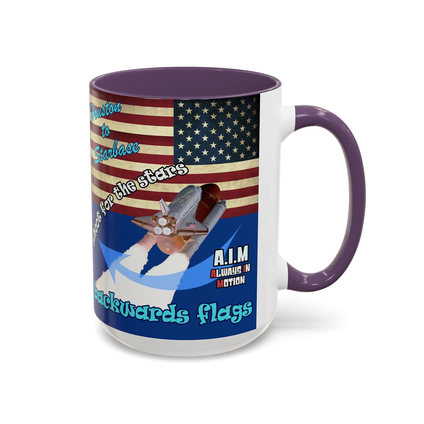 shoot for the stars - Accent Mug (dark blue)