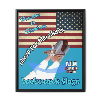 shoot for the stars - framed canvas art (turquoise)