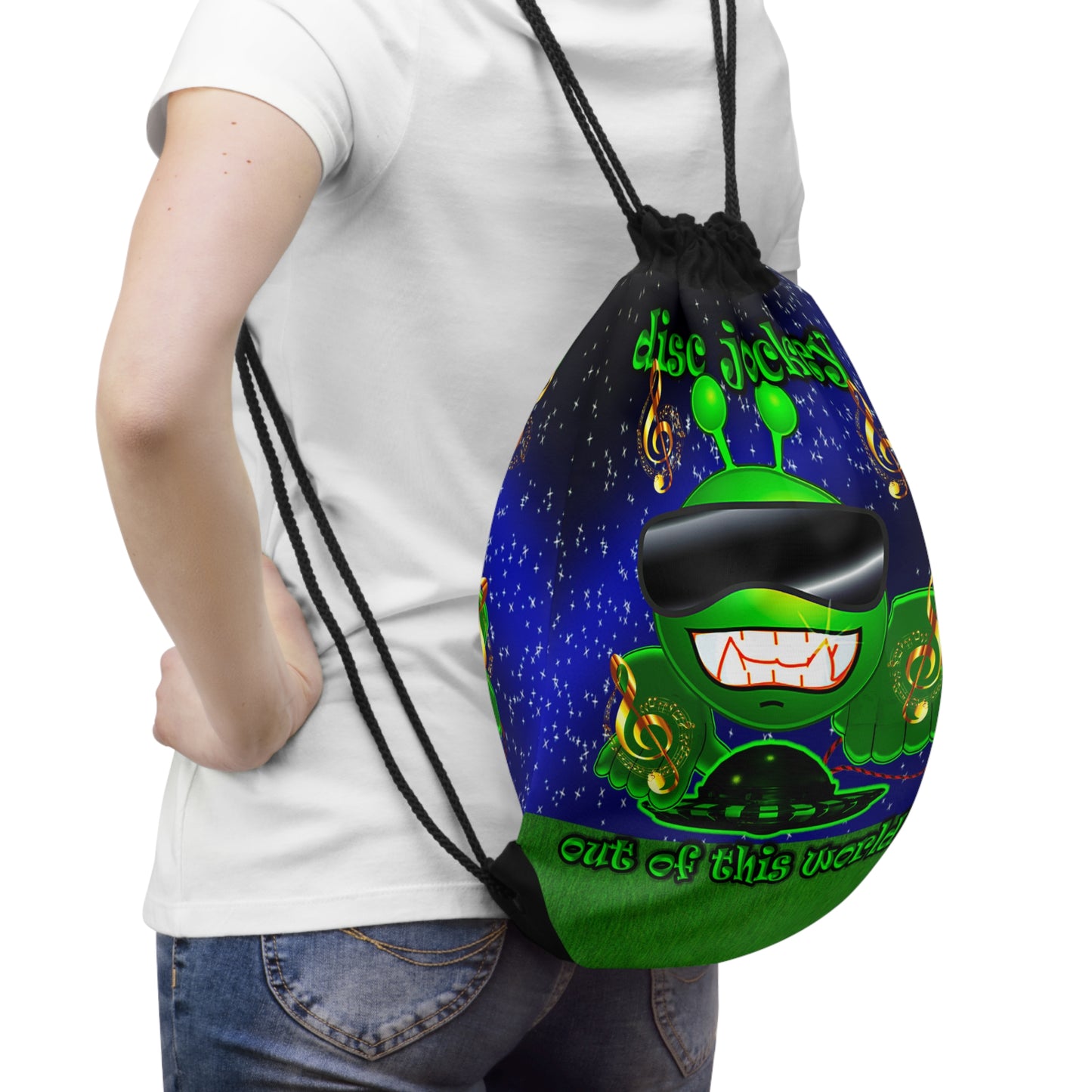 disc jockey - Drawstring Bag ('snoops' background)