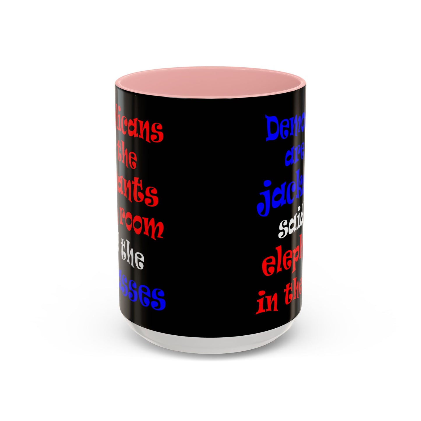 donkeys and elephants - Accent Mug (black)