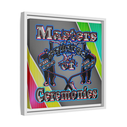 em cee squared - framed canvas art (rainbow split)
