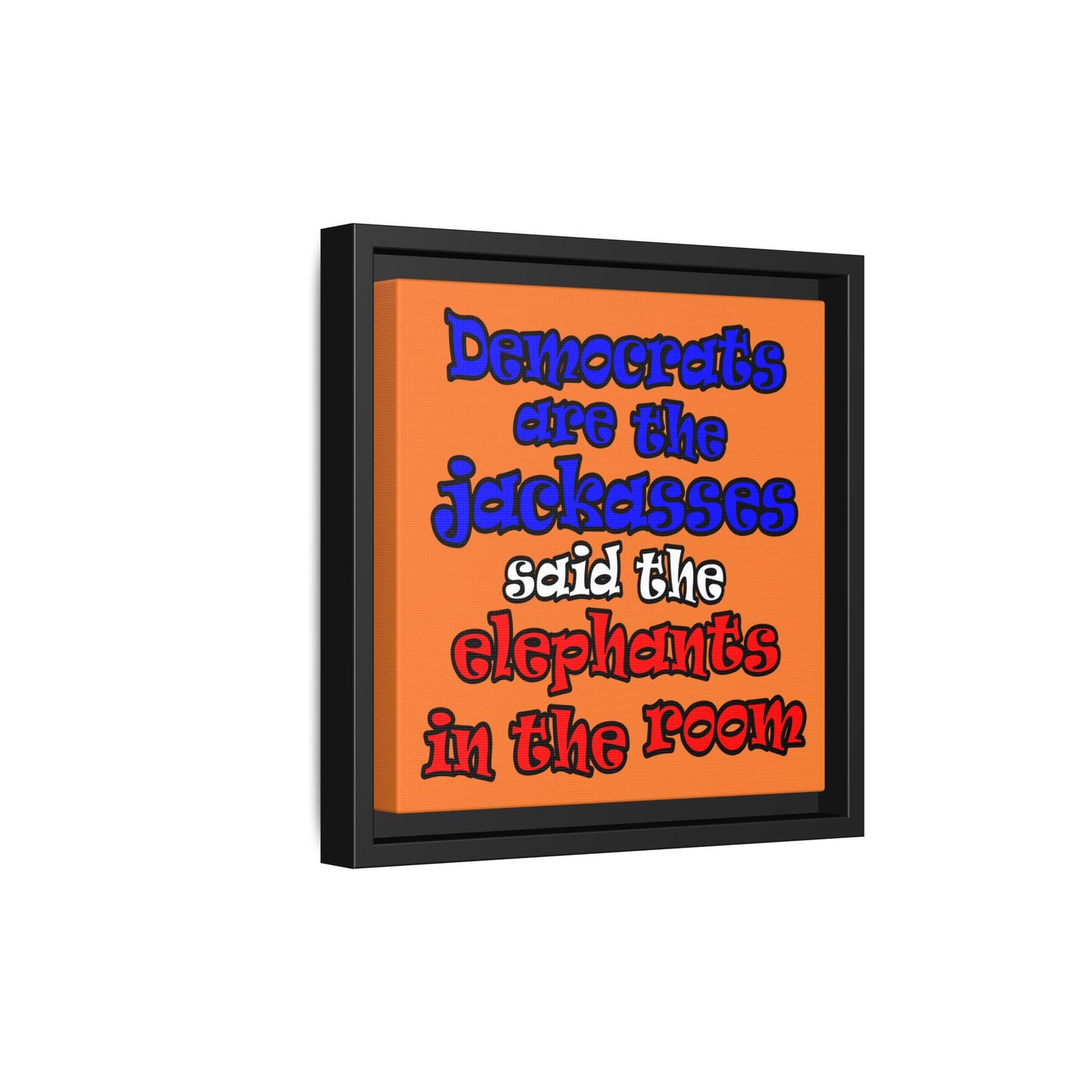donkeys and elephants - framed canvas art (crusta)