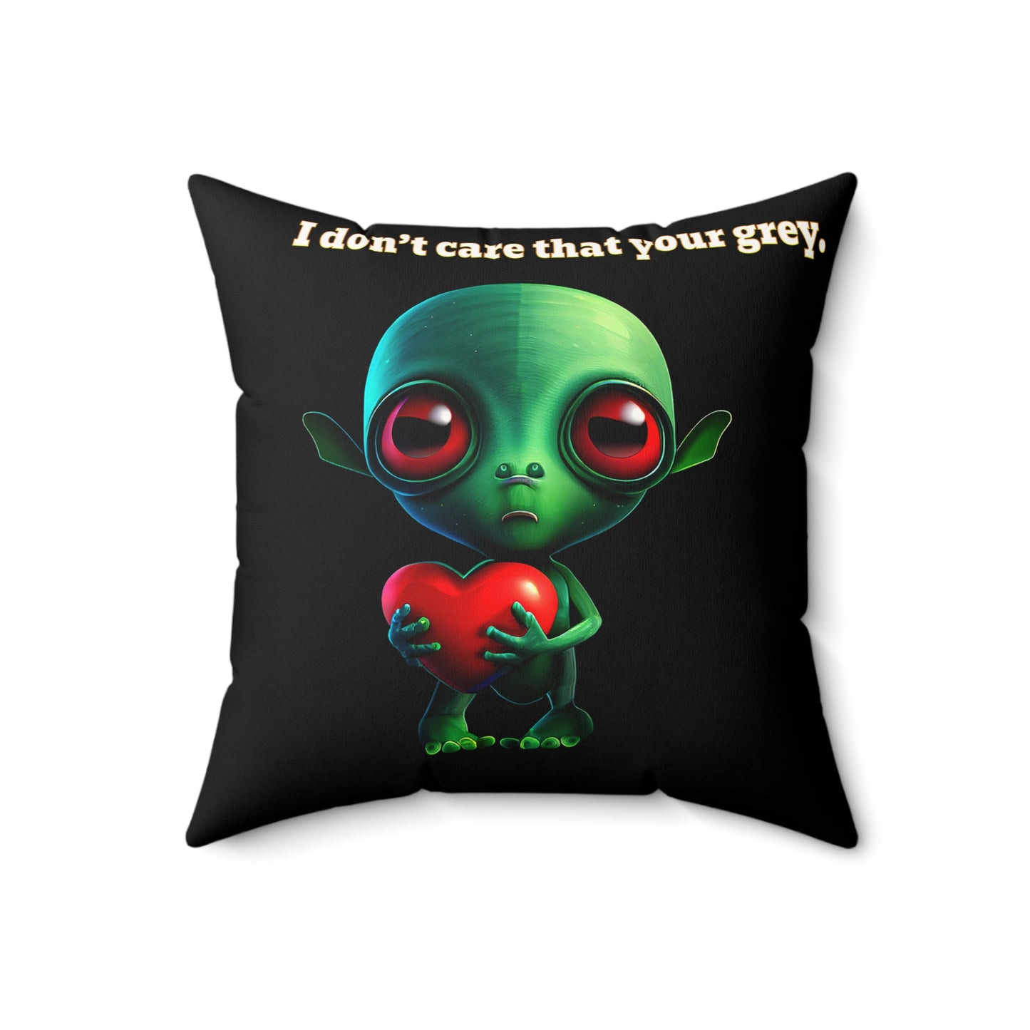 I don't care that your grey - Faux Suede Square Pillow - (black)