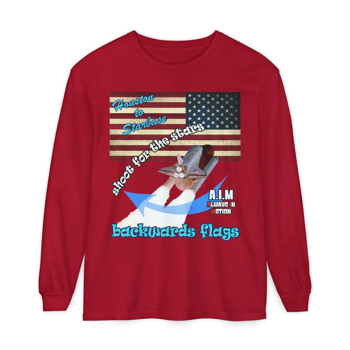 shoot for the stars - Unisex Garment-dyed Long Sleeve T-Shirt