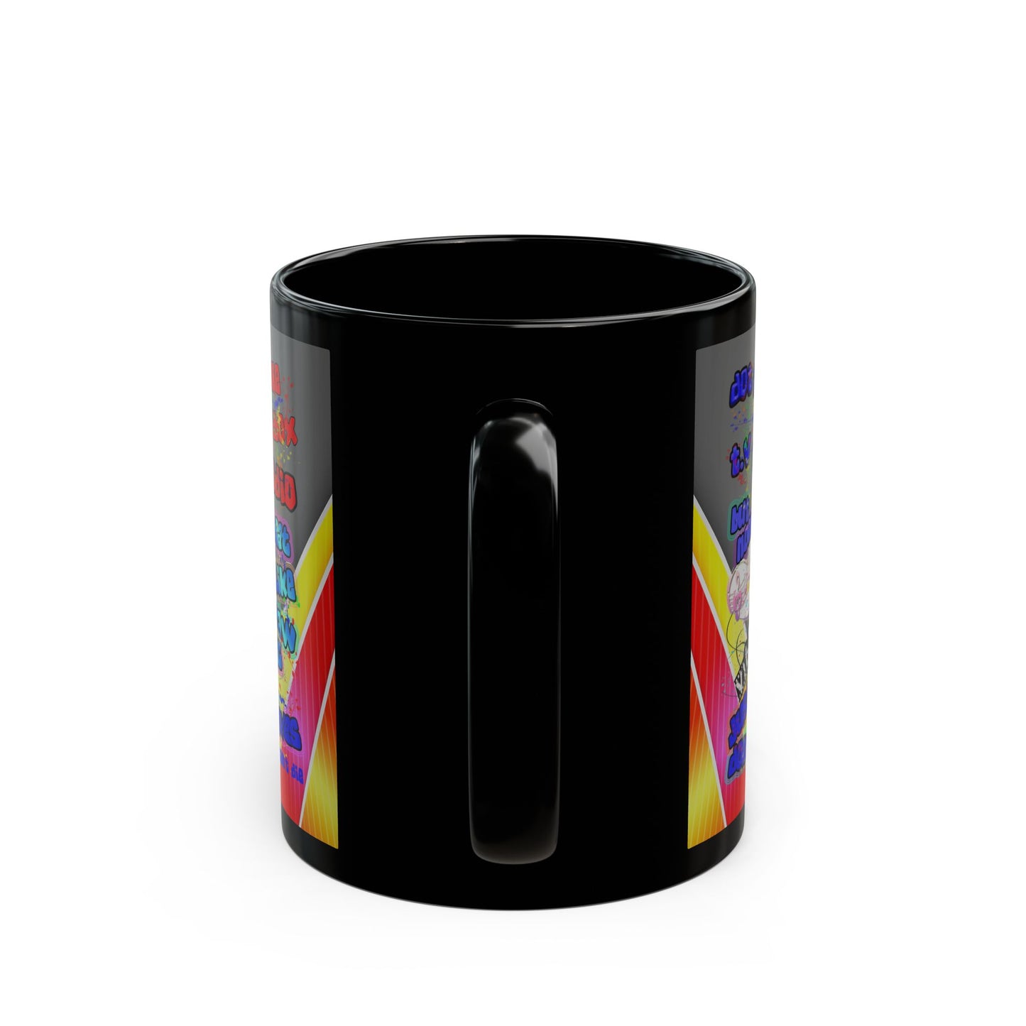 drop the beat - Black Mug (rainbow split)