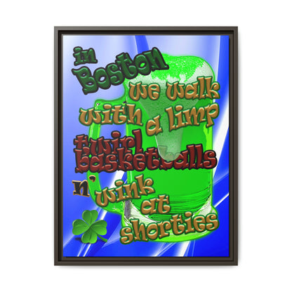 celtics logo - framed canvas art (blue-white wave)