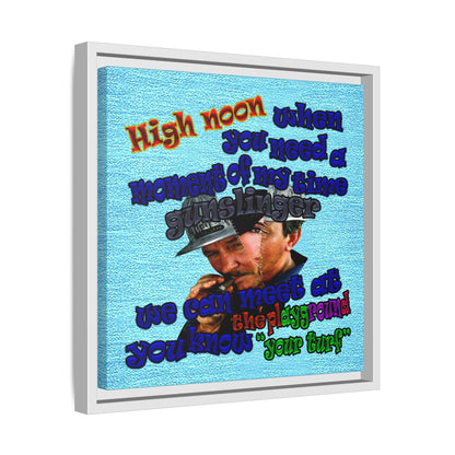 high noon - framed canvas art (faded blue)