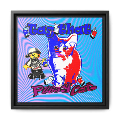 tag that - framed canvas art (light blue-purple wave)