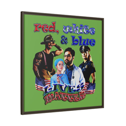 rw&b lives matter - framed canvas art (green)