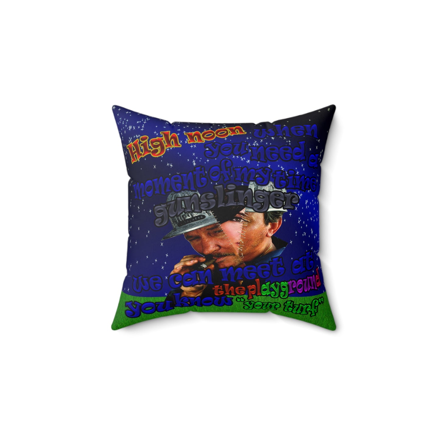 high noon - Faux Suede Square Pillow - ('snoops' background)