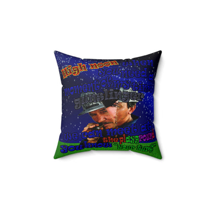 high noon - Faux Suede Square Pillow - ('snoops' background)