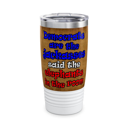 donkeys and elephants - Ringneck Tumbler, 20oz (brown papyrus)