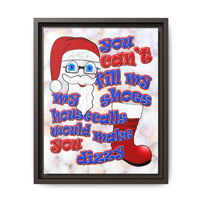 santa's shoes - framed canvas art (white marble)