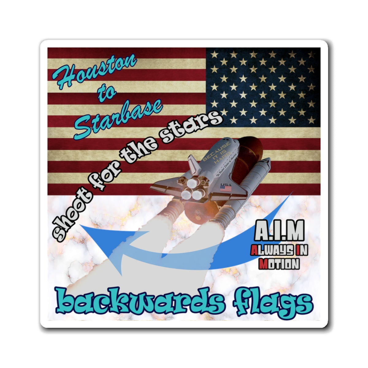 shoot for the stars - Magnets - (white marble)